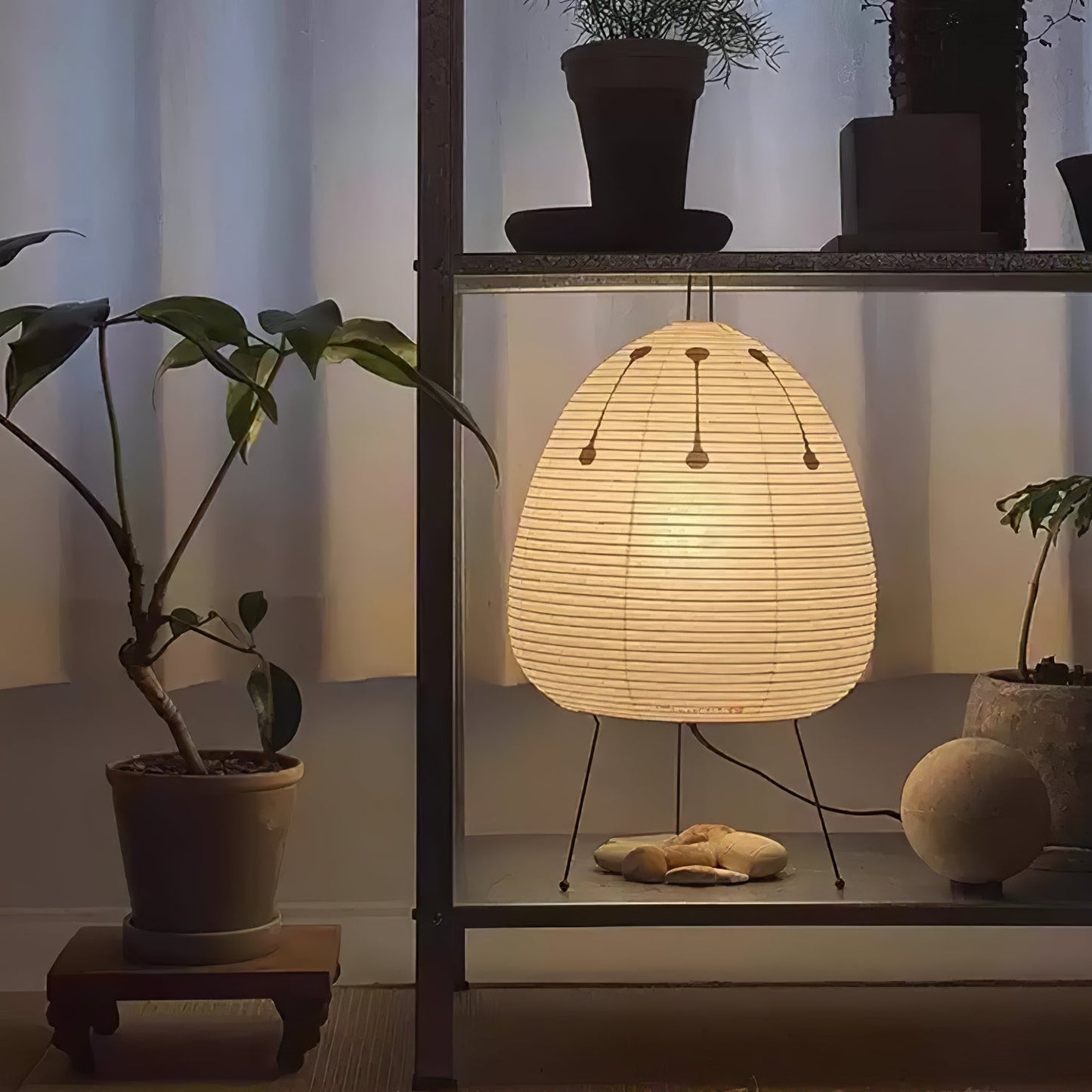 Akari Paper Table Lamp | Mulberry Rice Paper & Metal | 26cm, 30cm, 40cm Sizes