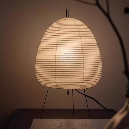 Akari Paper Table Lamp | Mulberry Rice Paper & Metal | 26cm, 30cm, 40cm Sizes