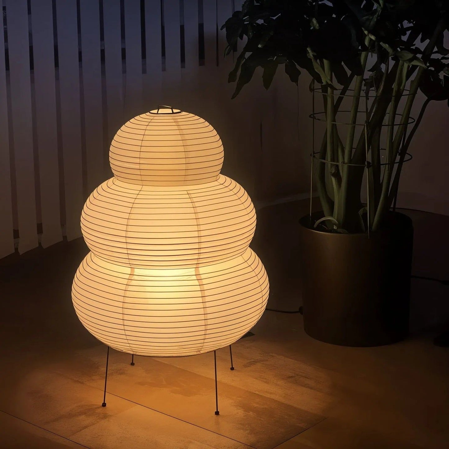 Akari Paper Table Lamp | Mulberry Rice Paper & Metal | 26cm, 30cm, 40cm Sizes