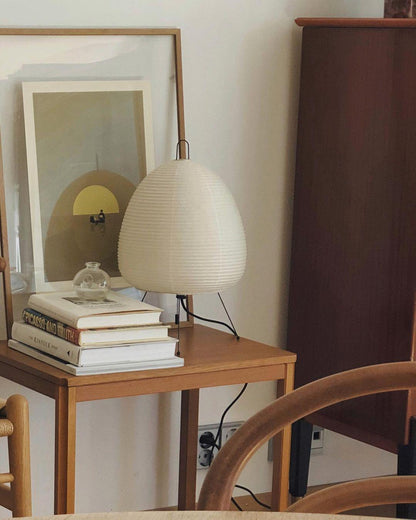 Akari Paper Table Lamp | Mulberry Rice Paper & Metal | 26cm, 30cm, 40cm Sizes