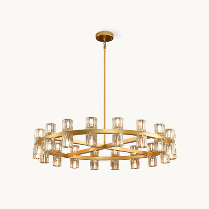 Crystal Chandelier | Brass & Clear Glass | 32, 40, or 48 Lights