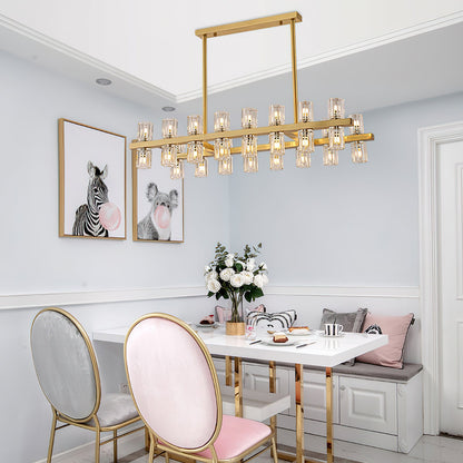 Crystal Chandelier | Brass & Clear Glass | 32, 40, or 48 Lights