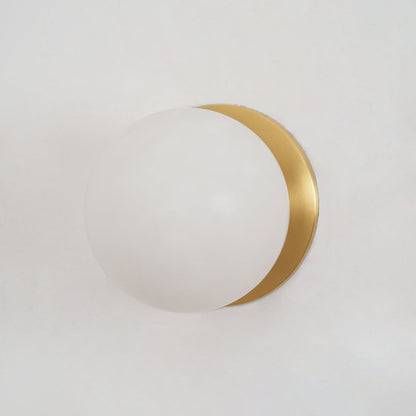 Alabaster Mini Orb Wall Lamp | Snowflake Gypsum | Gold Finish
