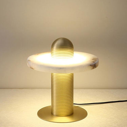 Alabaster Comet Table Lamp | Metal & Alabaster | White, Gold or Black Finish