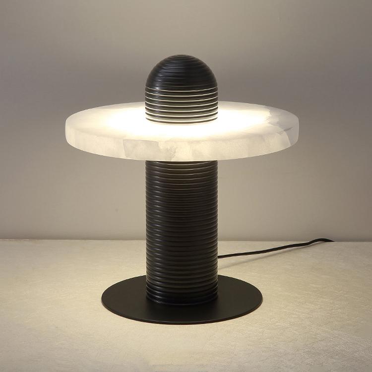 Alabaster Comet Table Lamp | Metal & Alabaster | White, Gold or Black Finish