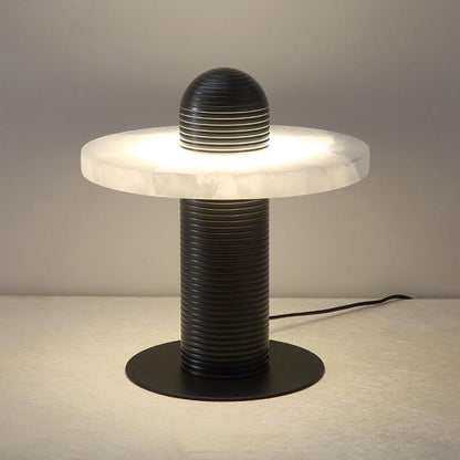 Alabaster Comet Table Lamp | Metal & Alabaster | White, Gold or Black Finish