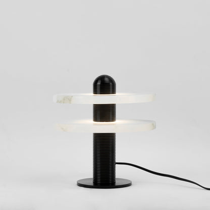 Alabaster Comet Table Lamp | Metal & Alabaster | White, Gold or Black Finish