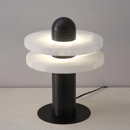 Alabaster Comet Table Lamp | Metal & Alabaster | White, Gold or Black Finish