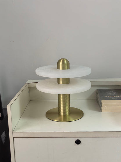 Alabaster Comet Table Lamp | Metal & Alabaster | White, Gold or Black Finish
