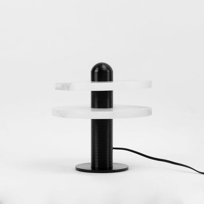 Alabaster Comet Table Lamp | Metal & Alabaster | White, Gold or Black Finish