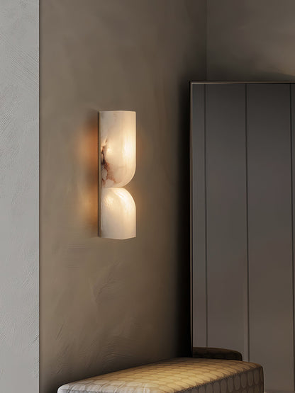 Alabaster Wall Sconce | Carved Alabaster | LED Indoor Lighting