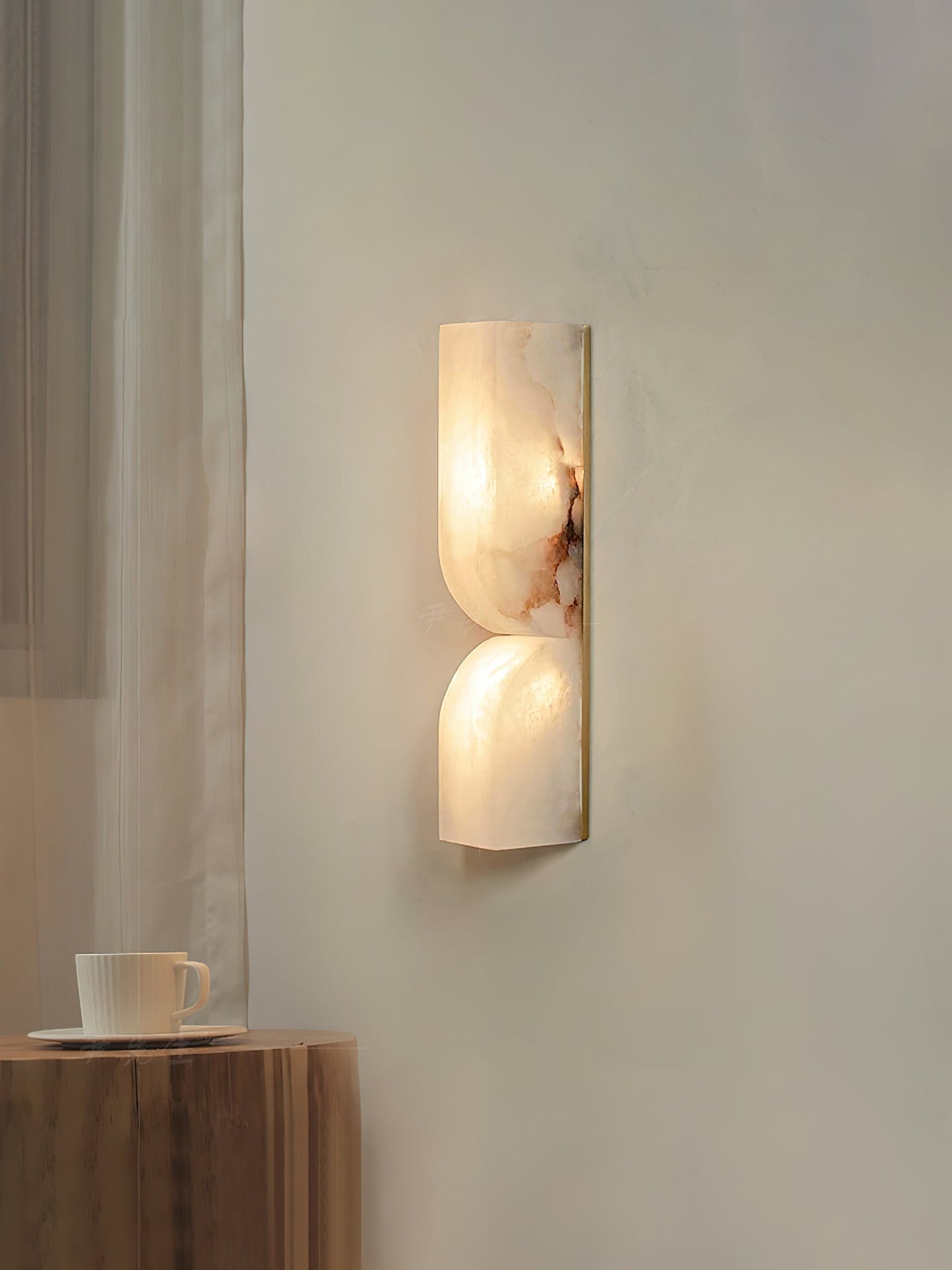 Alabaster Wall Sconce | Carved Alabaster | LED Indoor Lighting