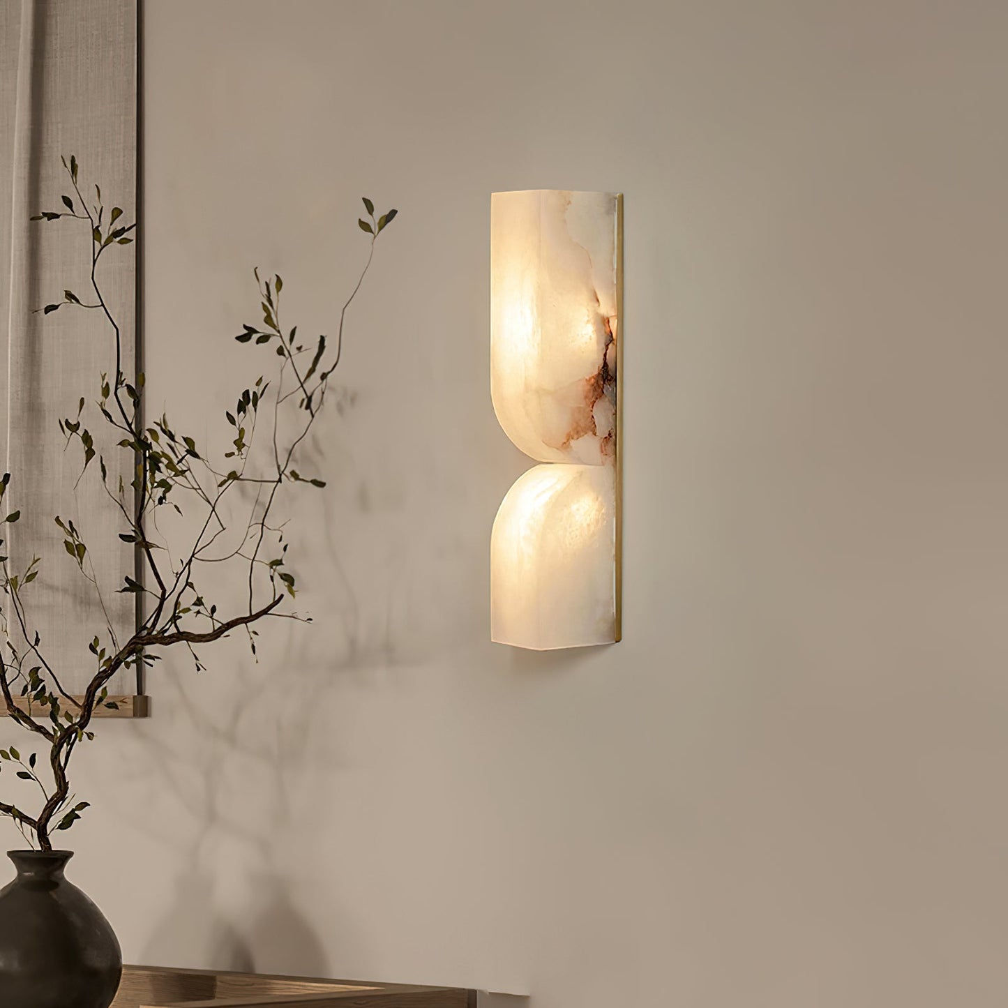 Alabaster Wall Sconce | Carved Alabaster | LED Indoor Lighting