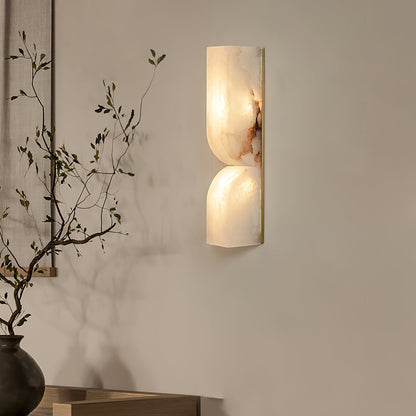 Alabaster Wall Sconce | Carved Alabaster | LED Indoor Lighting