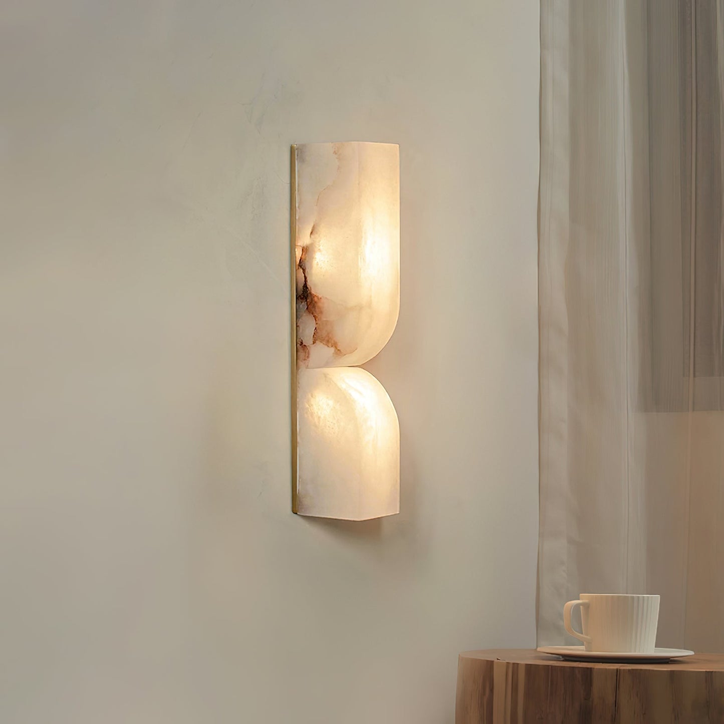 Alabaster Wall Sconce | Carved Alabaster | LED Indoor Lighting
