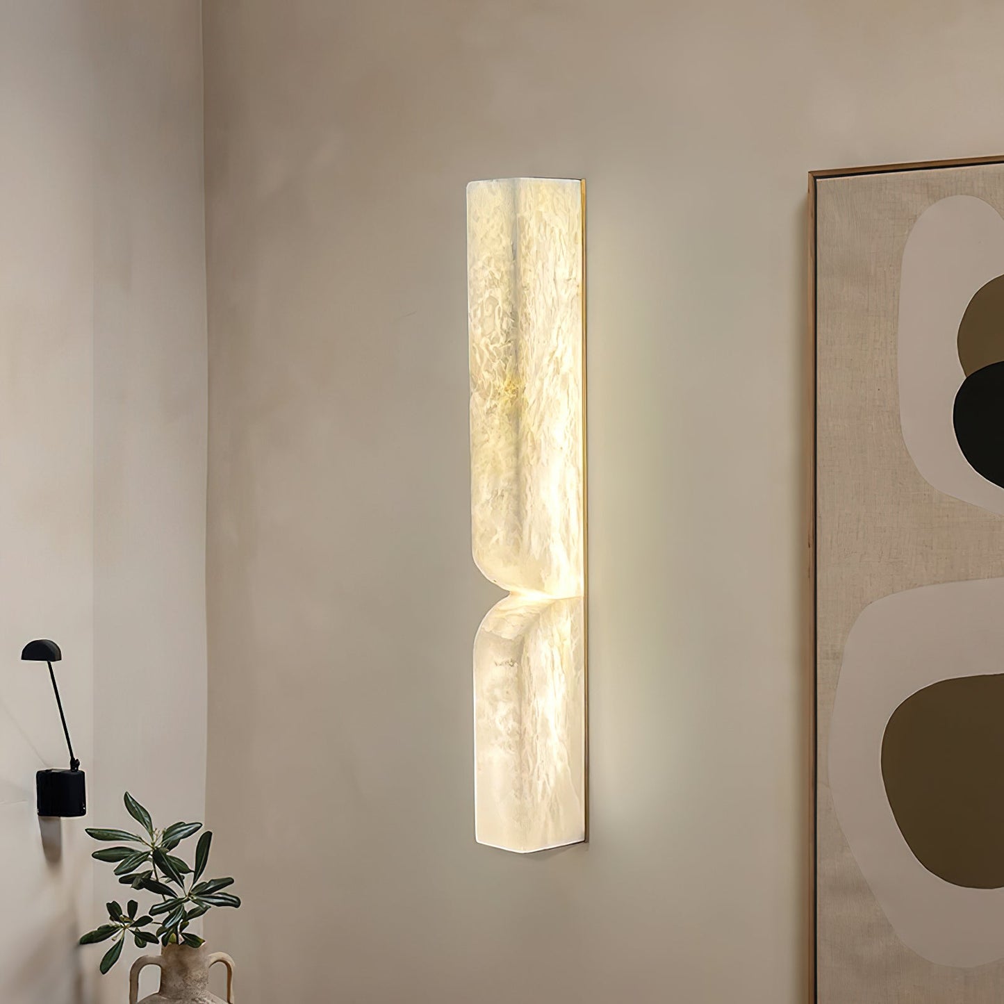 Alabaster Wall Sconce | Carved Alabaster | LED Indoor Lighting