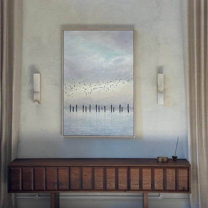 Alabaster Wall Sconce | Carved Alabaster | LED Indoor Lighting