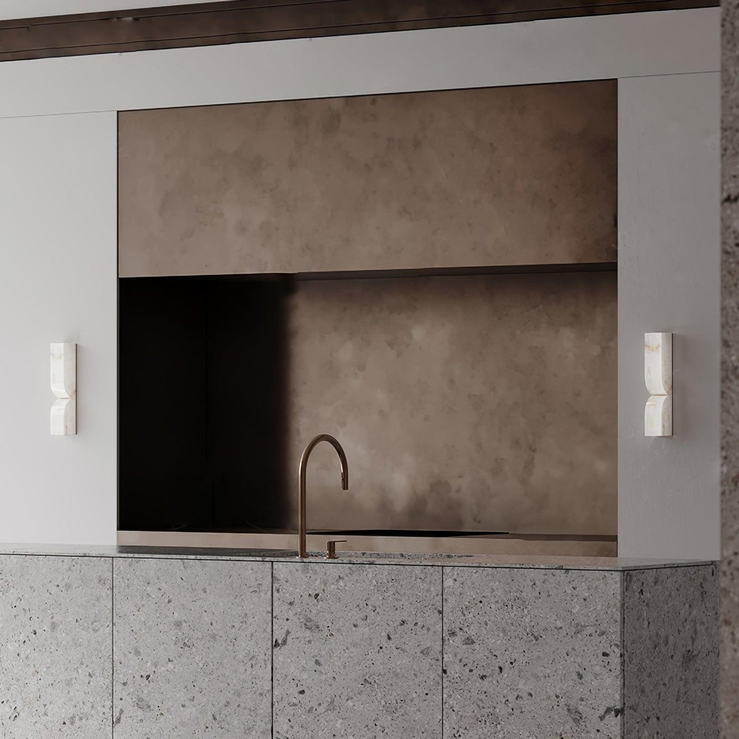 Alabaster Wall Sconce | Carved Alabaster | LED Indoor Lighting