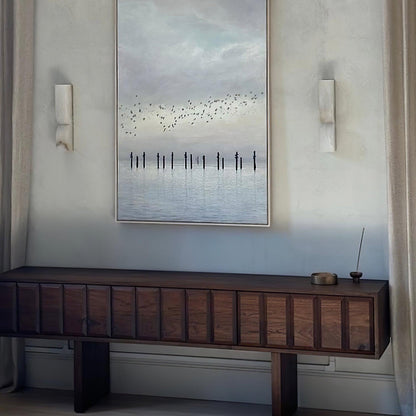 Alabaster Wall Sconce | Carved Alabaster | LED Indoor Lighting
