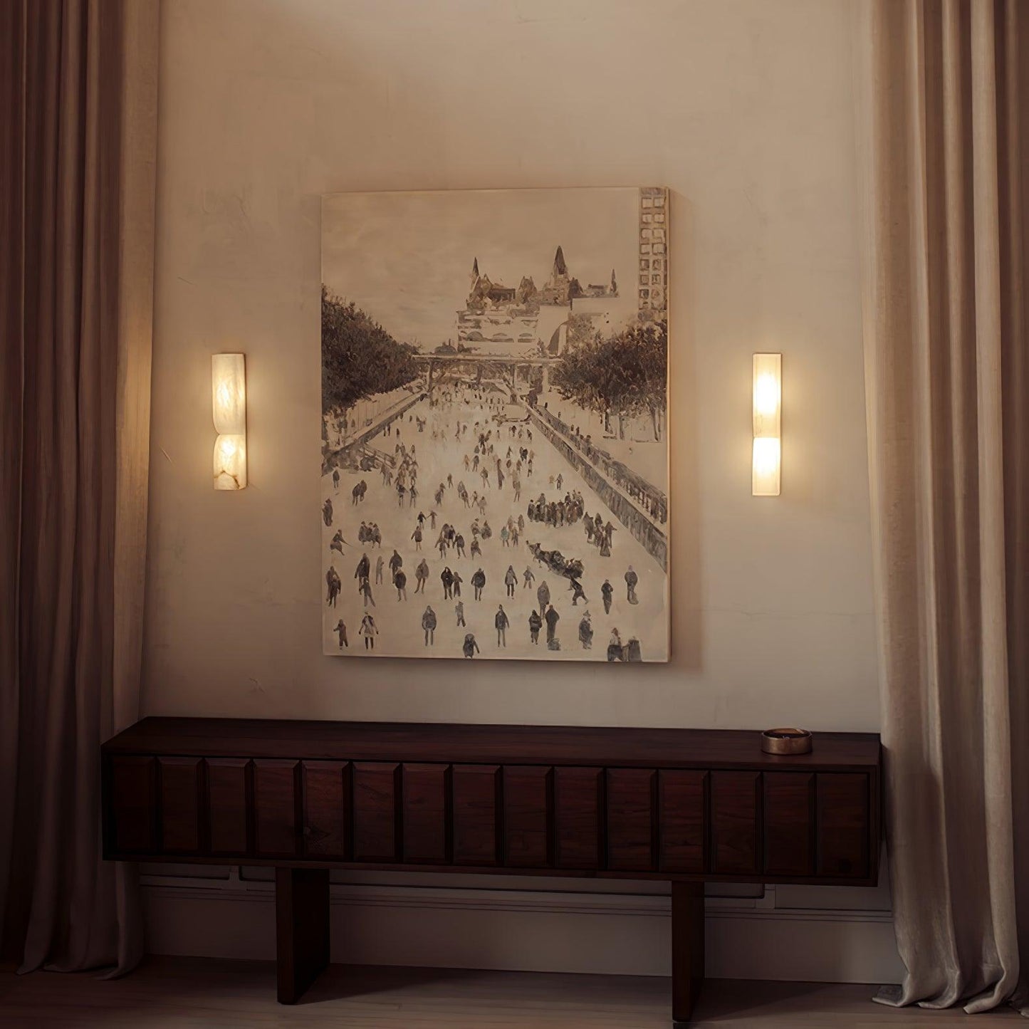Alabaster Wall Sconce | Carved Alabaster | LED Indoor Lighting