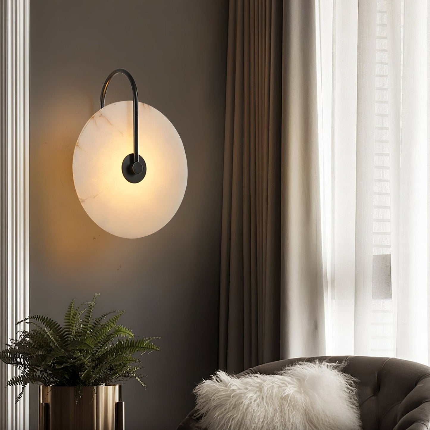 Alabaster LED Wall Sconce | Elegant Alabaster Stone | Multiple Sizes Available