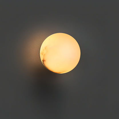 Alabaster Mini Orb Wall Lamp | Snowflake Gypsum | Gold Finish