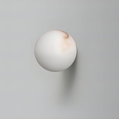 Alabaster Mini Orb Wall Lamp | Snowflake Gypsum | Gold Finish