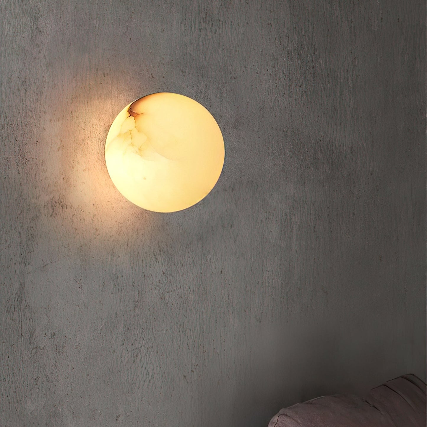 Alabaster Mini Orb Wall Lamp | Snowflake Gypsum | Gold Finish