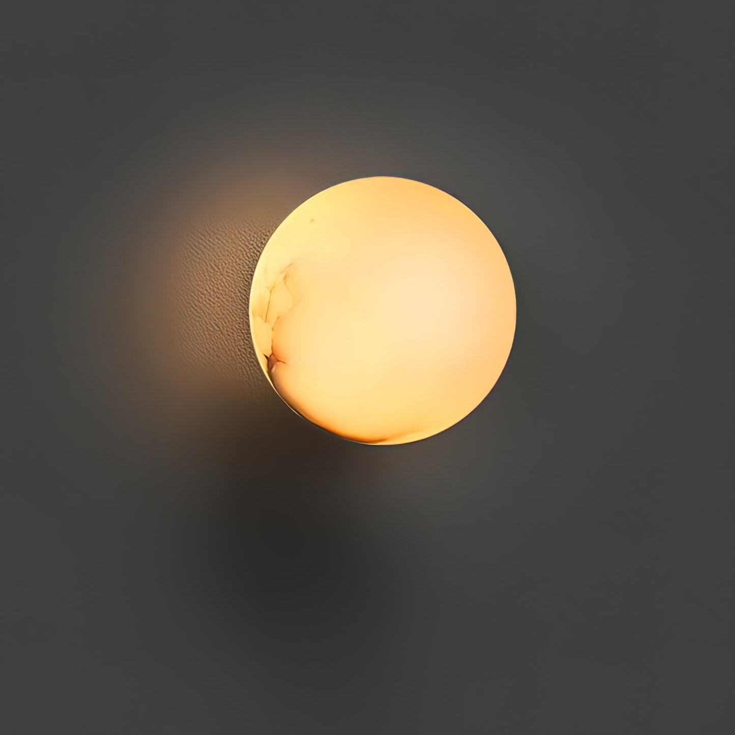 Alabaster Mini Orb Wall Lamp | Snowflake Gypsum | Gold Finish