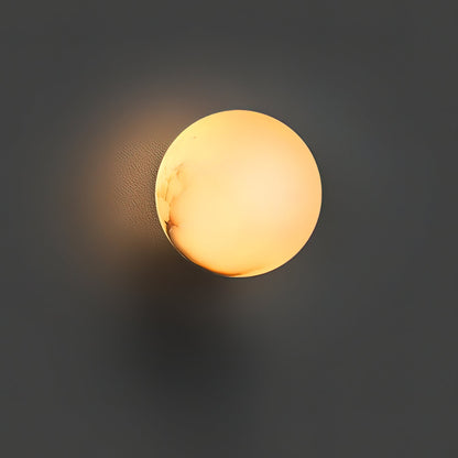 Alabaster Mini Orb Wall Lamp | Snowflake Gypsum | Gold Finish