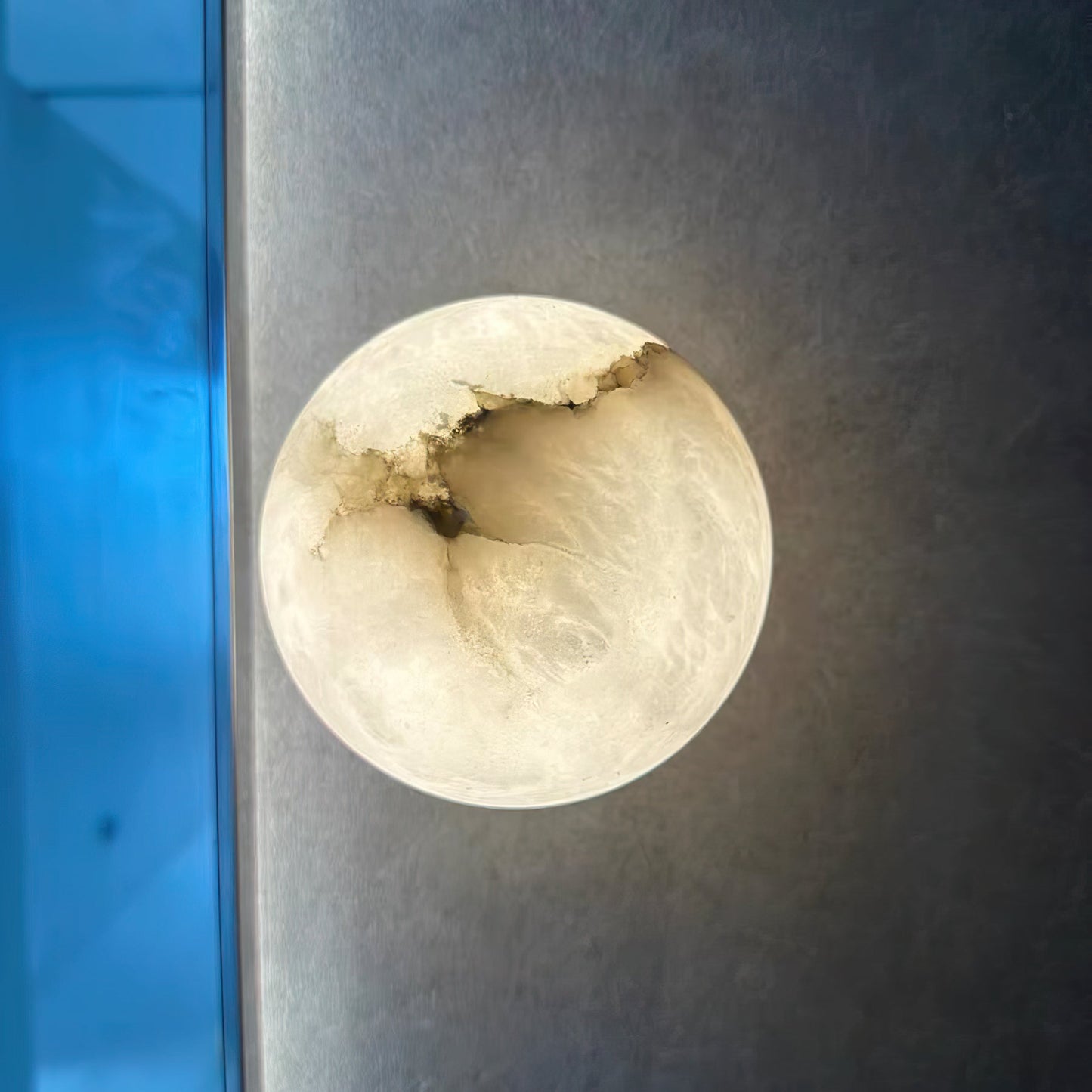 Alabaster Mini Orb Wall Lamp | Snowflake Gypsum | Gold Finish