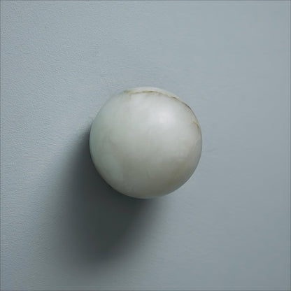 Alabaster Mini Orb Wall Lamp | Snowflake Gypsum | Gold Finish