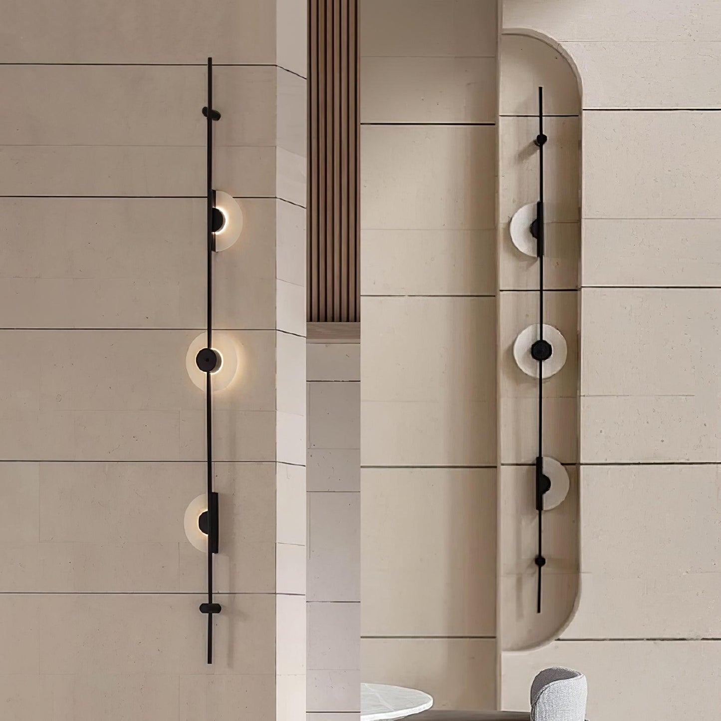 Alabaster Wall Sconce | Metal & Alabaster | Vertical