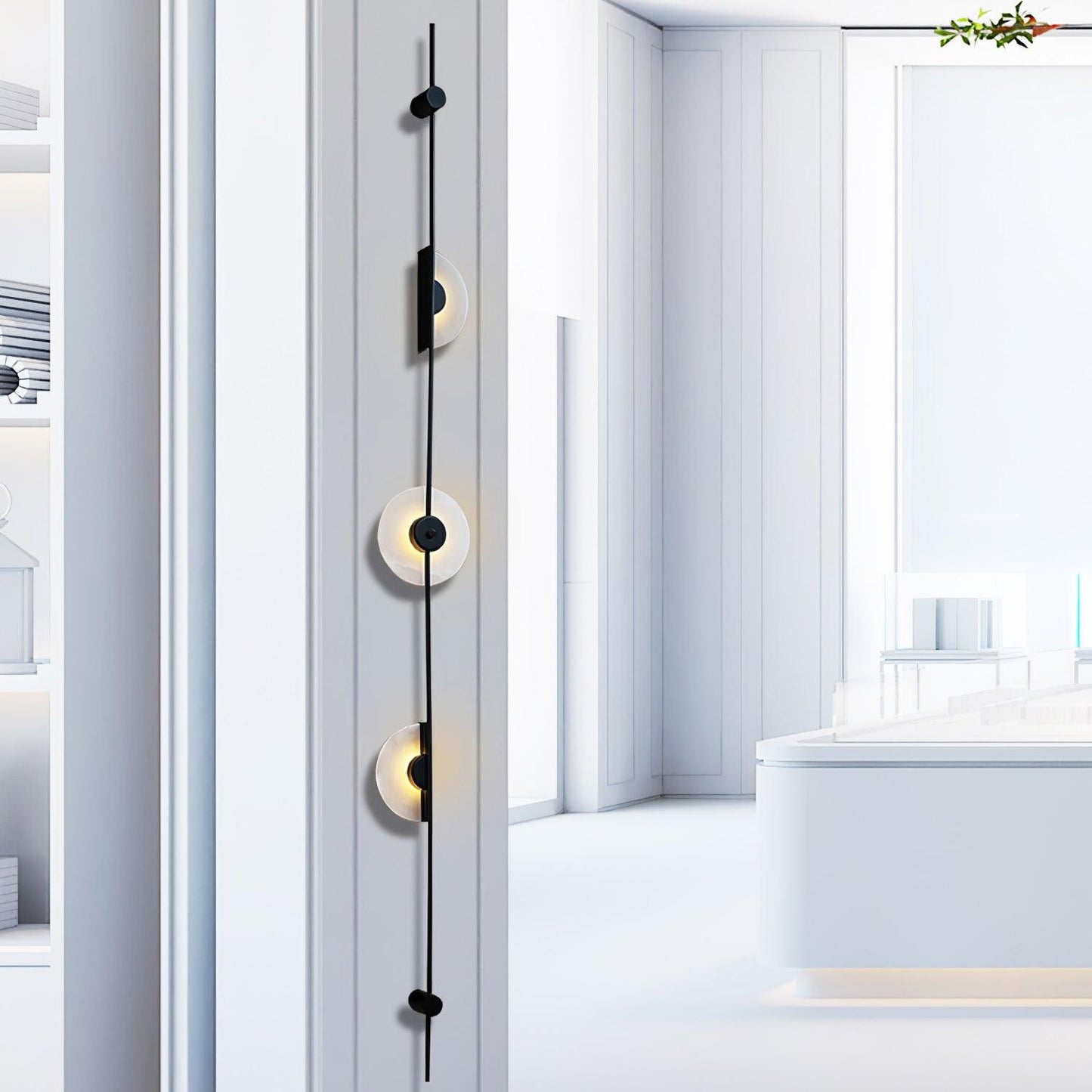 Alabaster Wall Sconce | Metal & Alabaster | Vertical