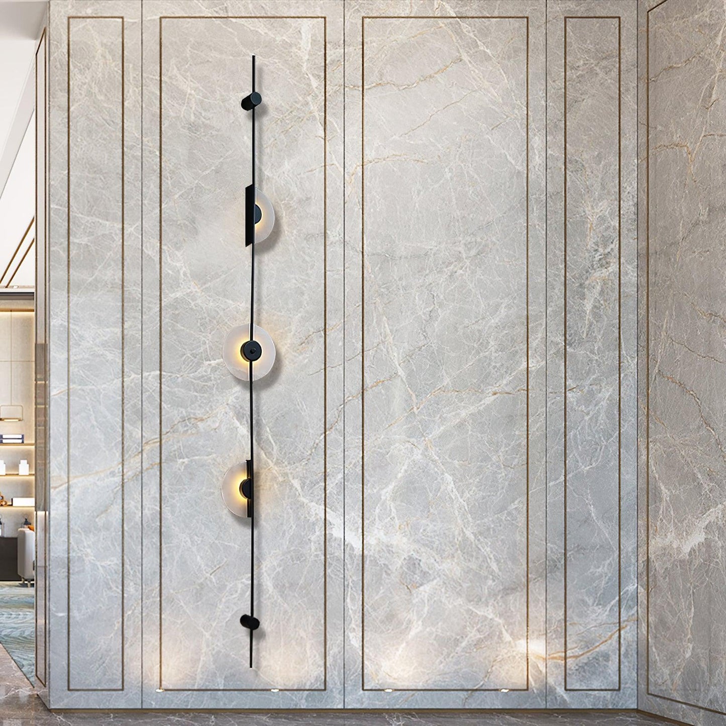 Alabaster Wall Sconce | Metal & Alabaster | Vertical