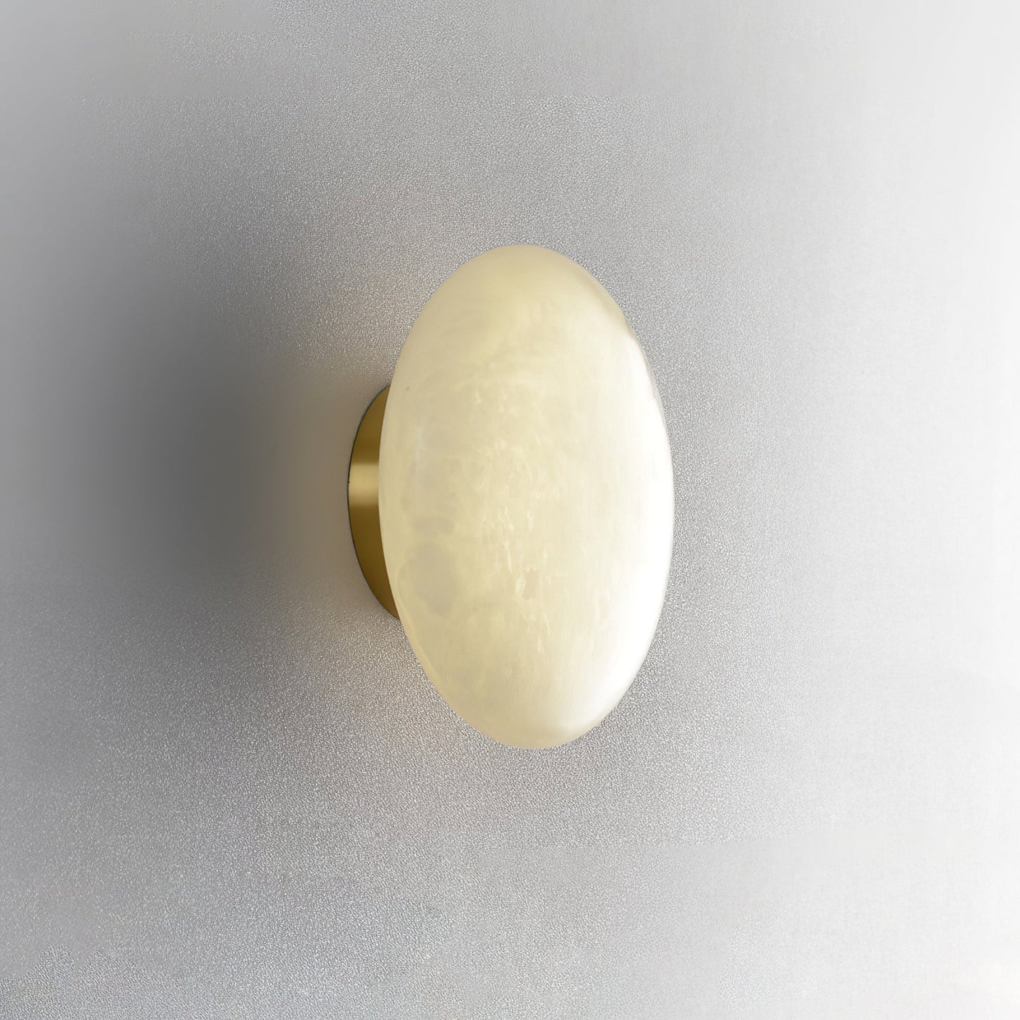 Alabaster Oval Ceiling Lamp | Brass/Metal | White Shade