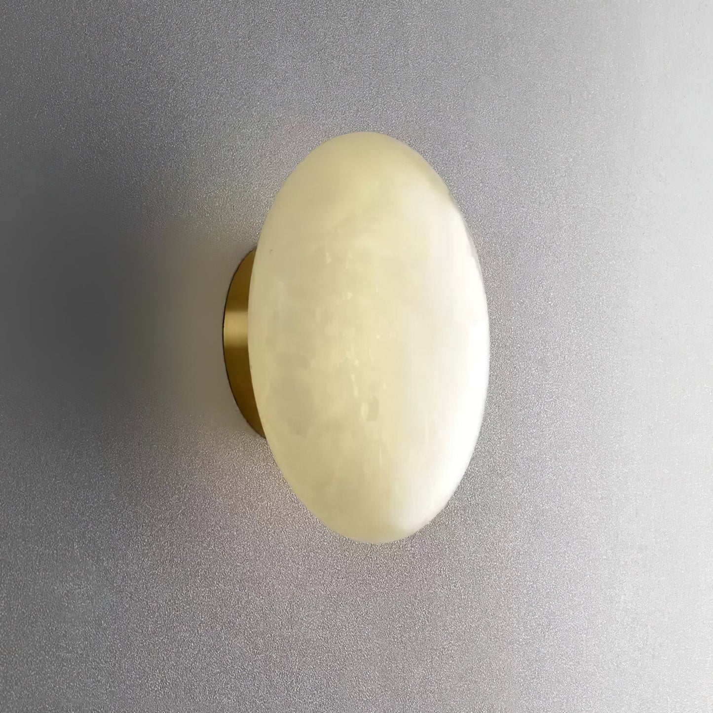 Alabaster Oval Ceiling Lamp | Brass/Metal | White Shade