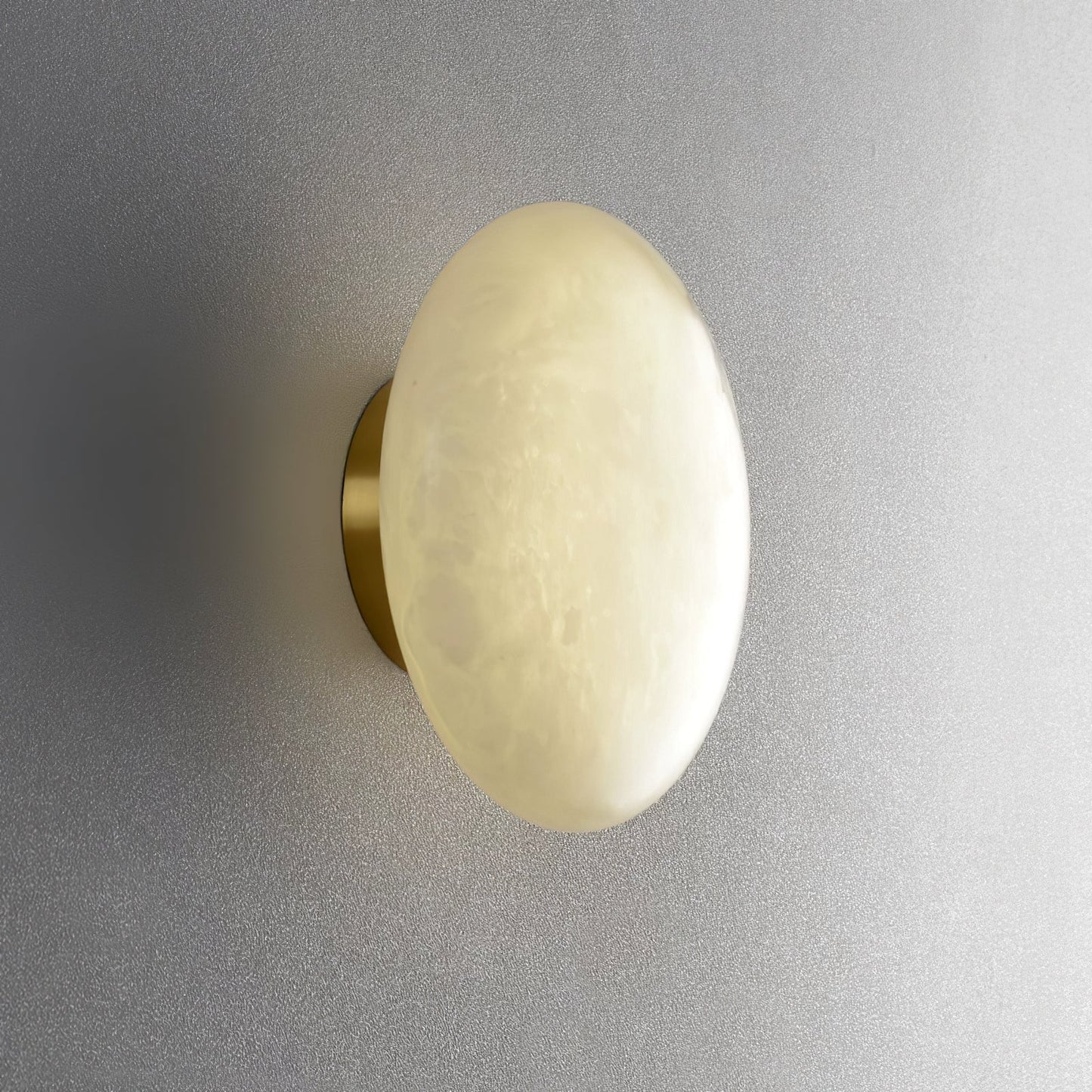 Alabaster Oval Ceiling Lamp | Brass/Metal | White Shade