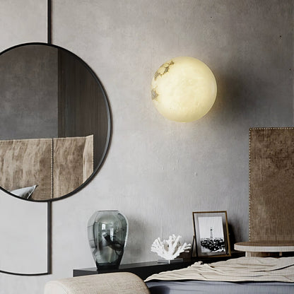 Alabaster Oval Ceiling Lamp | Brass/Metal | White Shade