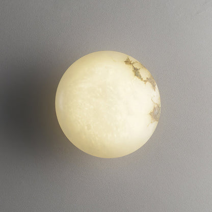 Alabaster Oval Ceiling Lamp | Brass/Metal | White Shade