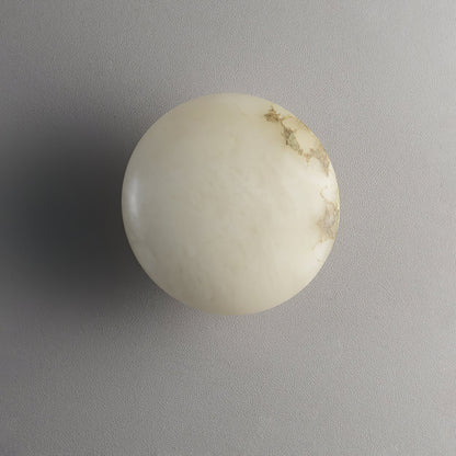 Alabaster Oval Ceiling Lamp | Brass/Metal | White Shade