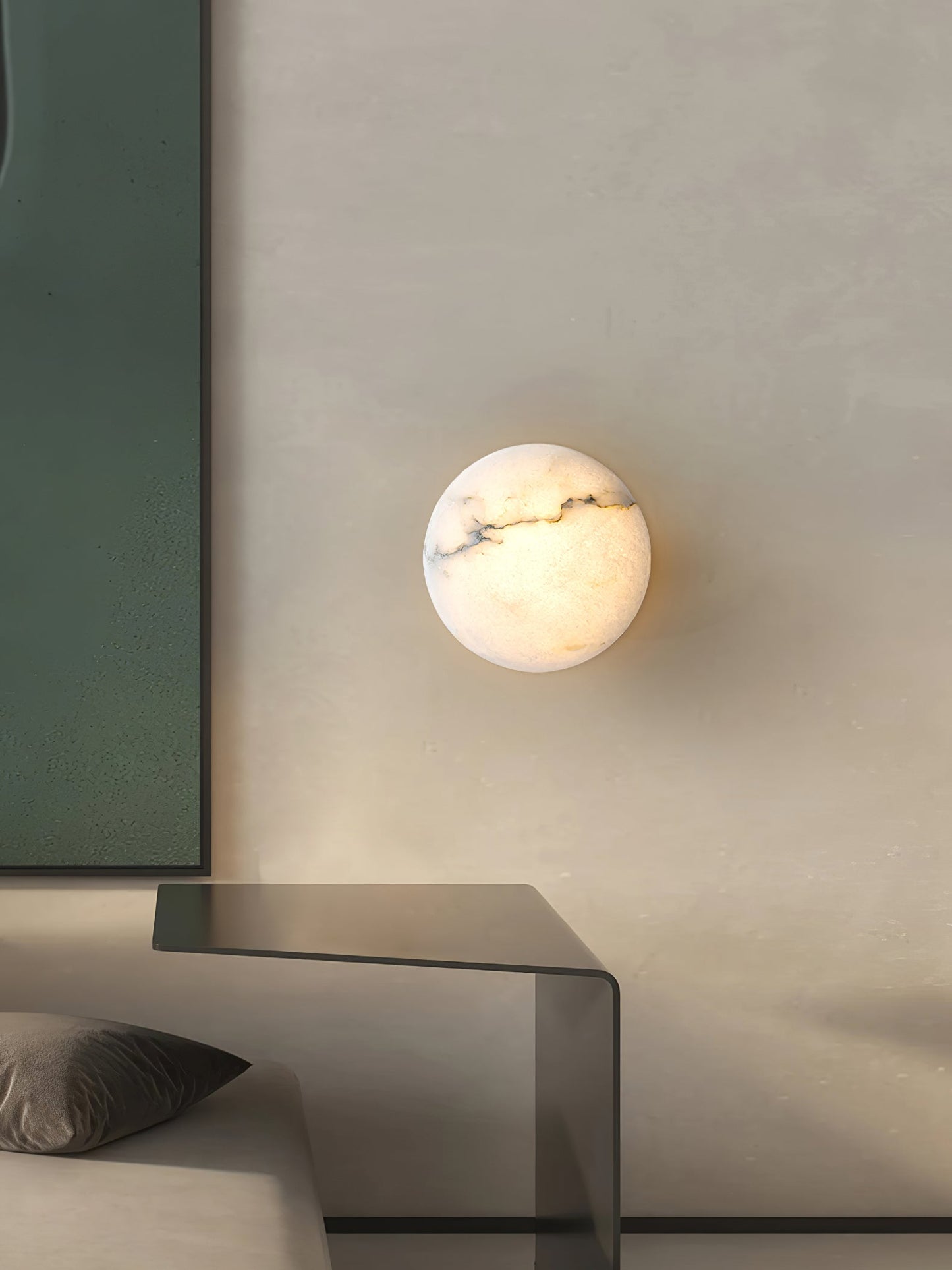 Alabaster Oval Ceiling Lamp | Brass/Metal | White Shade