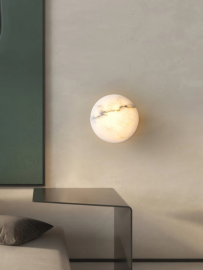 Alabaster Oval Ceiling Lamp | Brass/Metal | White Shade