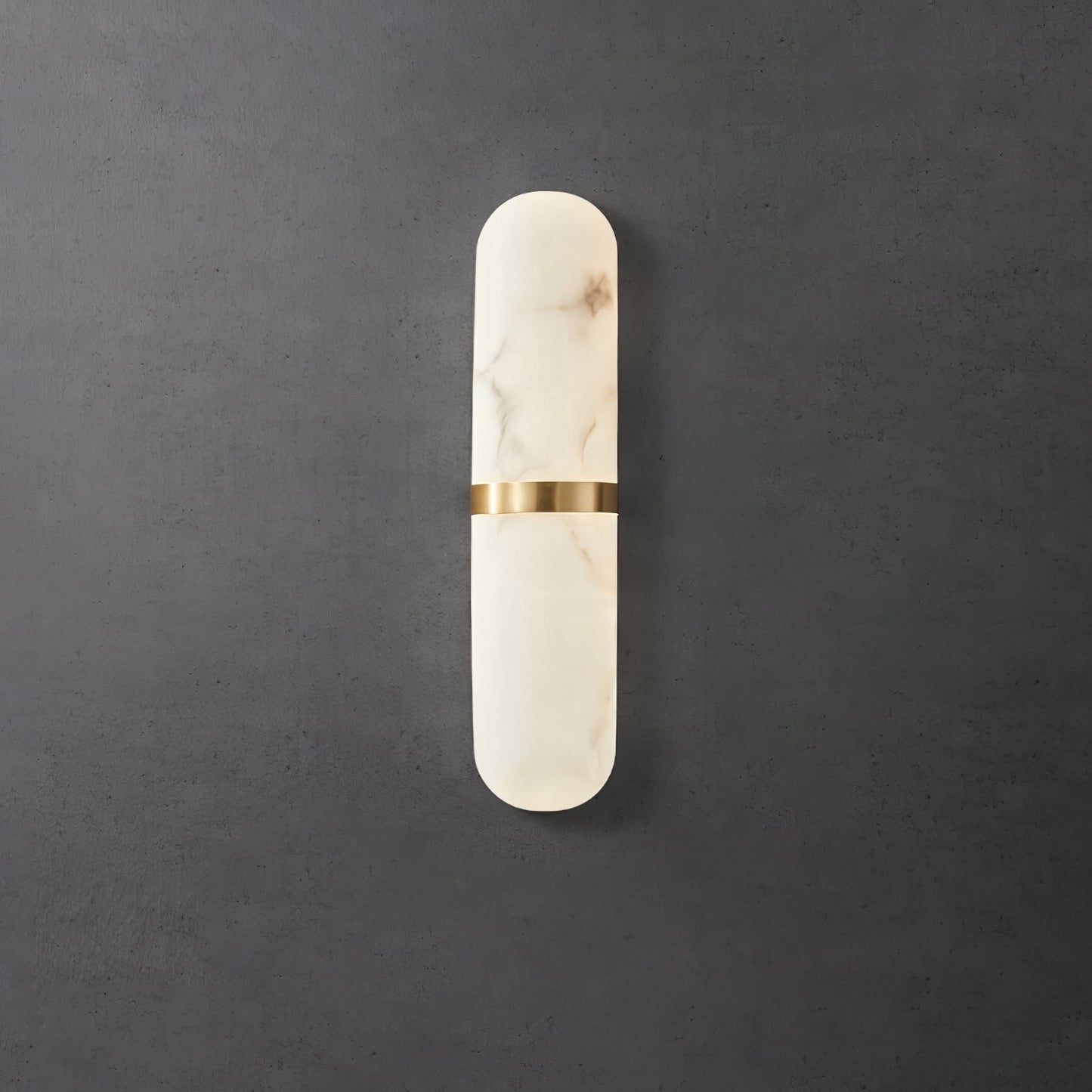 Alabaster Wall Light | Brass or Black Finish | White Shade