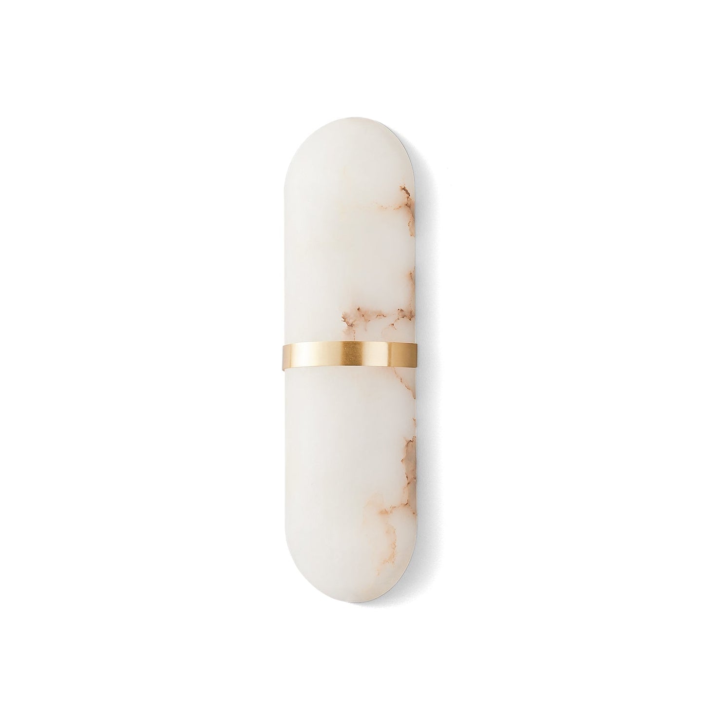 Alabaster Wall Light | Brass or Black Finish | White Shade