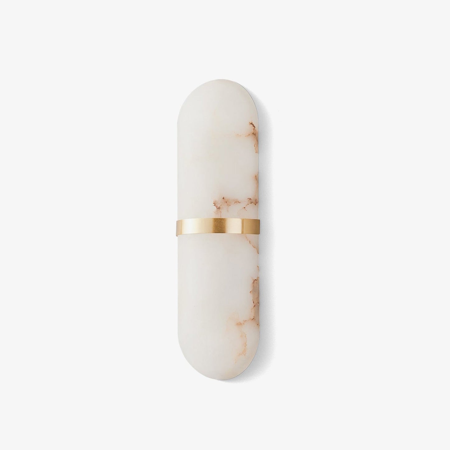 Alabaster Wall Light | Brass or Black Finish | White Shade