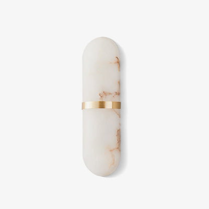 Alabaster Wall Light | Brass or Black Finish | White Shade