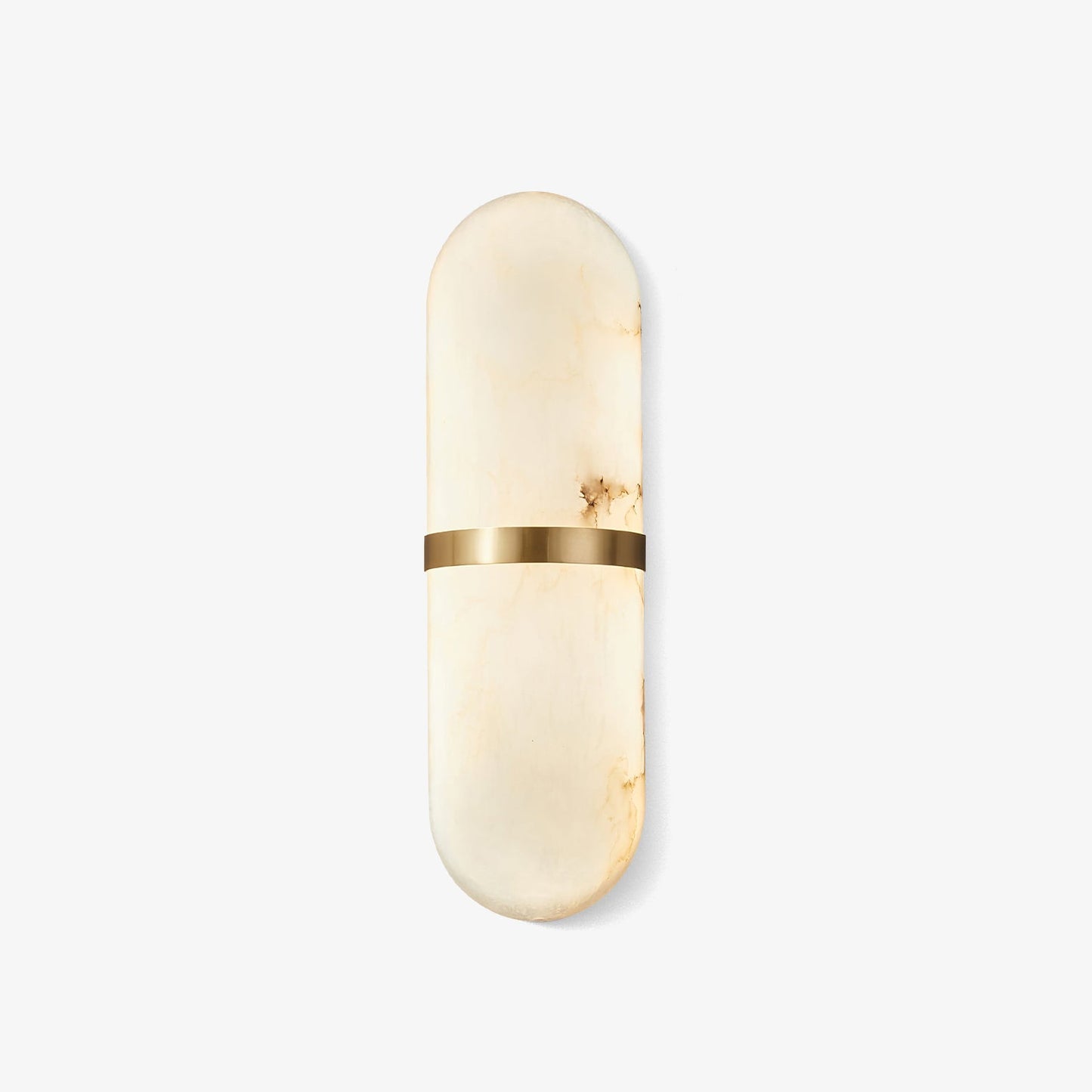 Alabaster Wall Light | Brass or Black Finish | White Shade