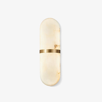 Alabaster Wall Light | Brass or Black Finish | White Shade