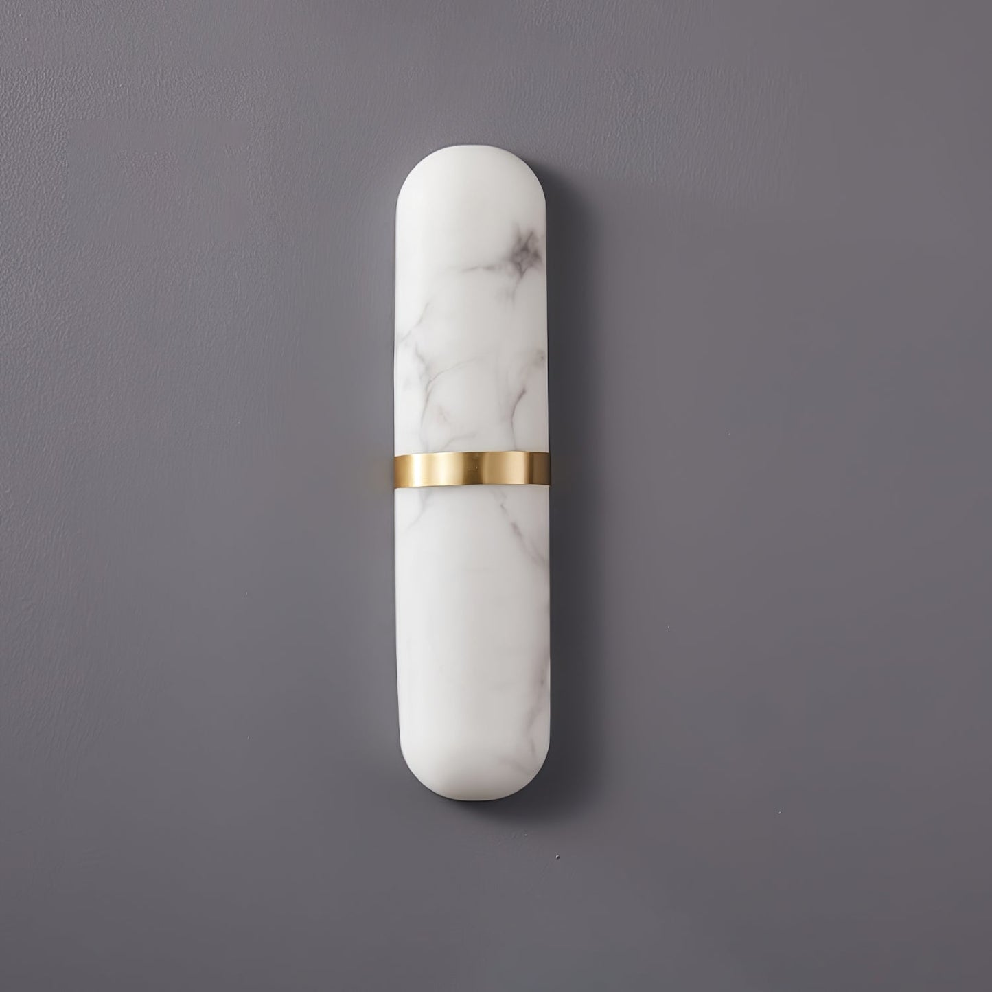 Alabaster Wall Light | Brass or Black Finish | White Shade